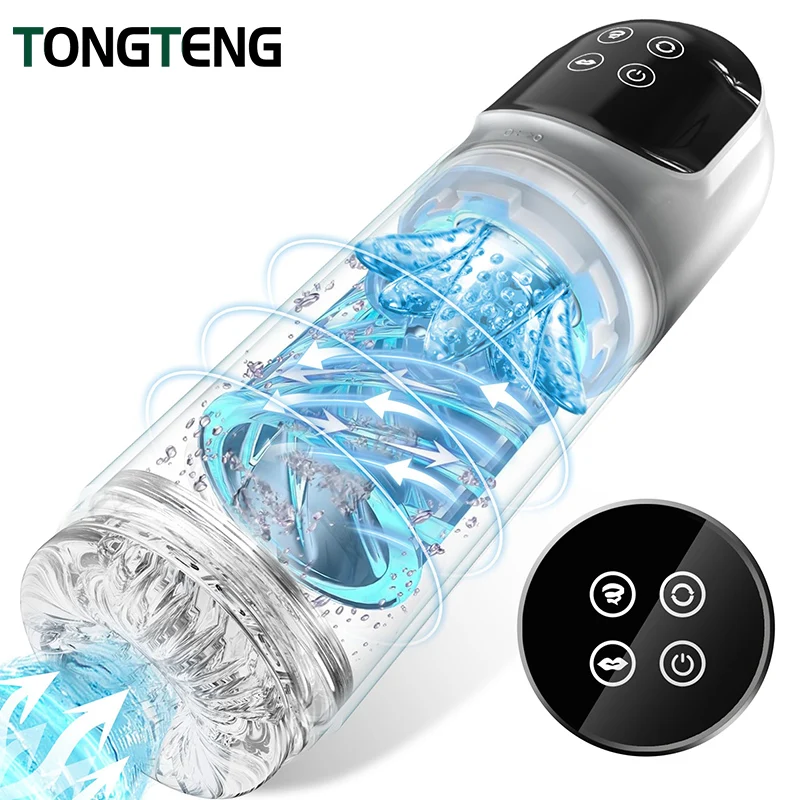 Automatic Thrusting Rotating Male Masturbator Licking Stroker Sucking Blowjob Waterproof Pennis Pump Adult Sex Toys For Men