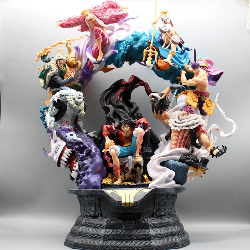 

50cm Luffy One Piece GK Anniversary Throne LS Enemy Series Thor Super Large Anime Figures Model Ornaments Collection Decoration