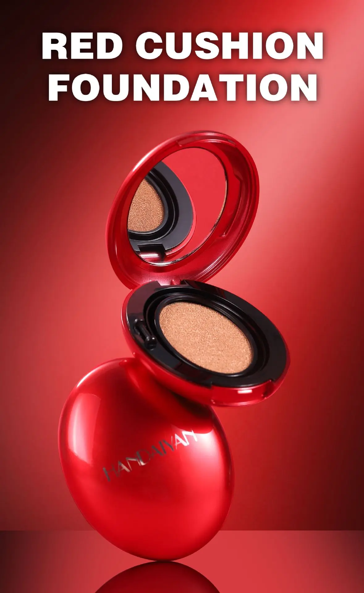 Description Picture 2 of itemRed Cushion Foundation Semi-Matte Full Coverage Waterproof Long-lasting Concealer Makeup Tone Up Cream Base Covering Foundation