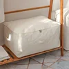 Thickened Large Cotton Storage Bag Linen Bag Quilt Storage Zipper Portable Moisture-proof Clothing Organizer  Under Bed Storage 2