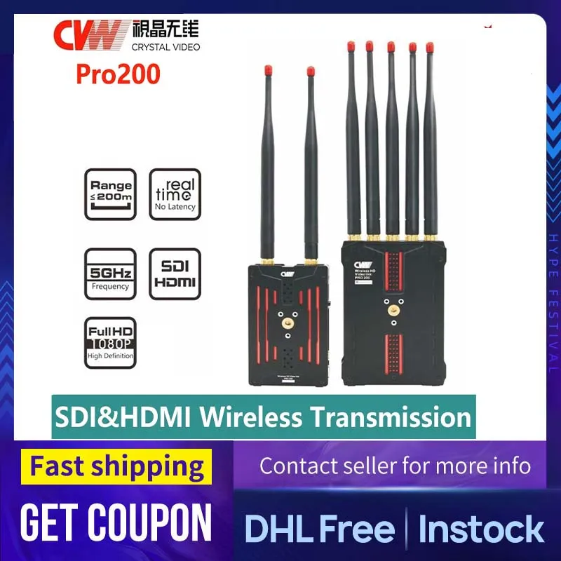 Cvw Pro200 200m Wireless Hd Video Transmission System 5ghz Sdi Hdmi