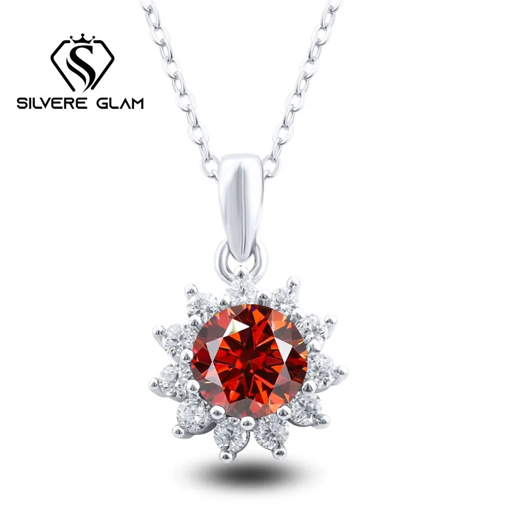 1CT D Color Moissanite Sun Mom Necklace Hot Selling S925 Sterling Silver Necklace Fine Jewelry For Party Wedding Mother's Day 6