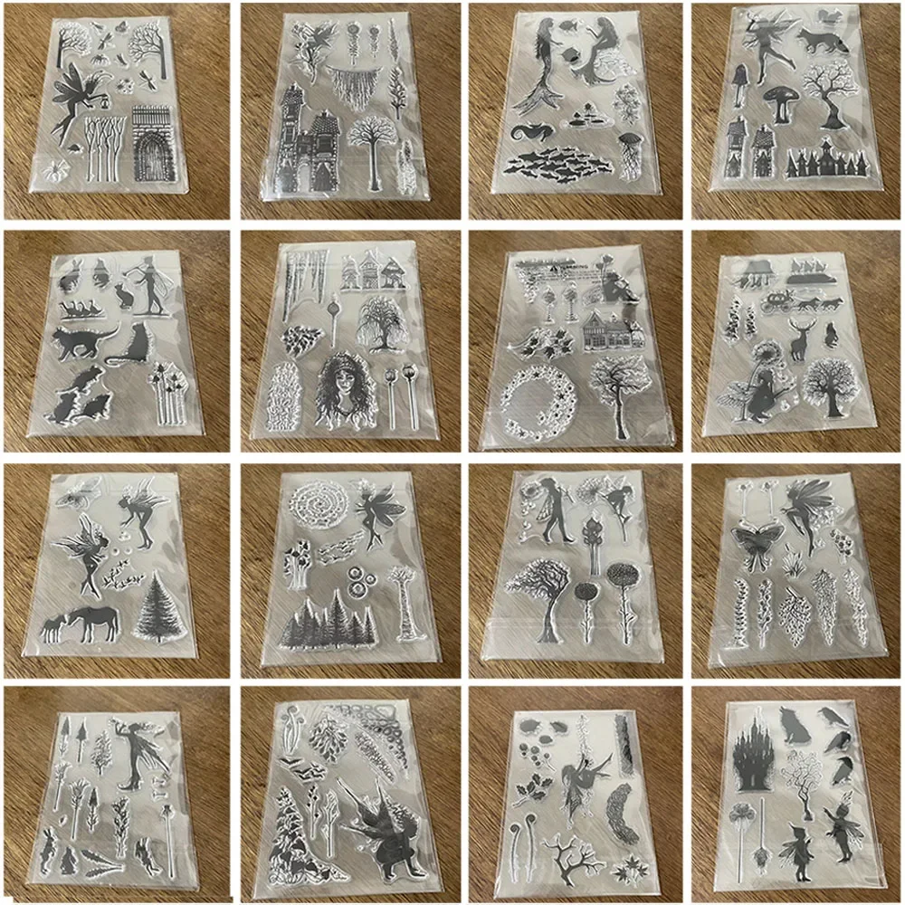 Fairy Mushroom Clear Stamps Plants Tranperant Silicone Stamp Card Making Album DIY Scrapbooking Crafts Supplies 22 styles