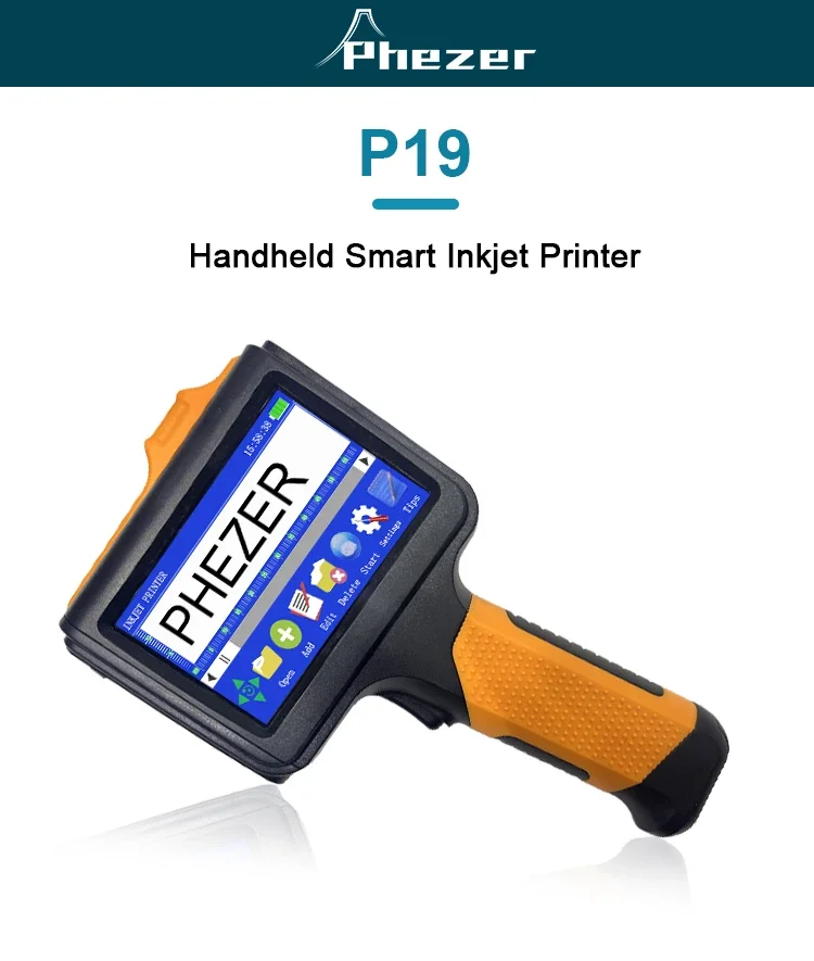 for HP Blue P19 Handheld Inkjet Printer 12.7mm T-shirt QR Bar Batch Code Date Lo