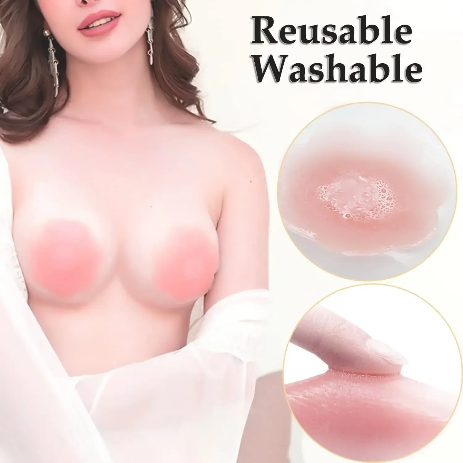 24 Pairs Reusable Female Breast Petals Lift Nipple Cover Invisible Petal Adhesive Invisible Silicone Bra Breast Stickers Women