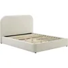 Modway Keynote Modern Queen Bed Frame with Curve Shaped Headboard in Alabaster, Upholstered in Performance Velvet, Queen Size Pl 4