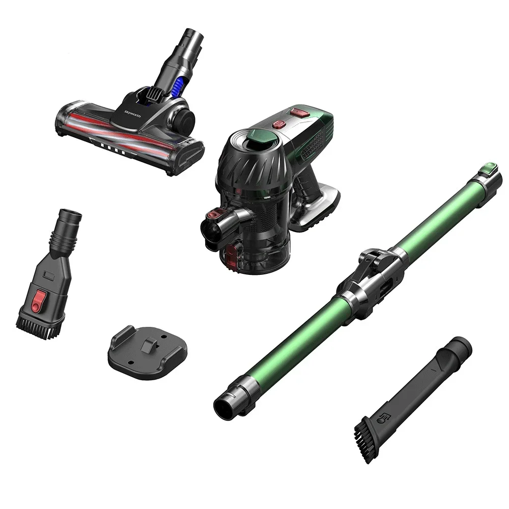 מקל אלחוטי שואב אבק עם הוביל אור כף יד מתקפל שואב אבק עבור הרצפה קשה חלון פינה