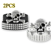 Unisex Punk Style Skull Belt with Pyramid Studs Square Beads Gothic Fashion Accessory for Men and Women Punk Rock Waist Belt