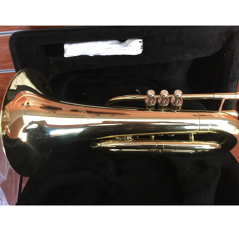 SEASOUND Cheap High Quality Bb Gold Marching Instrument Trombone JYMBT7352