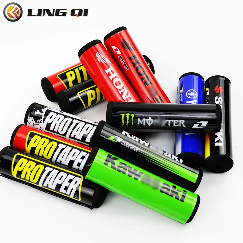 오토바이 원형 핸들 바 핸들 바 크로스바 패드 보호대 커버, 오프로드 피트 더트 바이크 모토크로스 ATV용, 7/8 인치, 200mm 