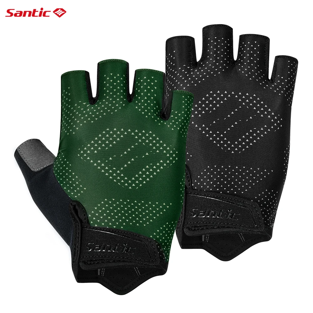 Santic Men's Cycling Gloves Summer Short Finger Cycling Gloves Outdoor Sports Shock Absorption Cycling Half Finger 2023 New
