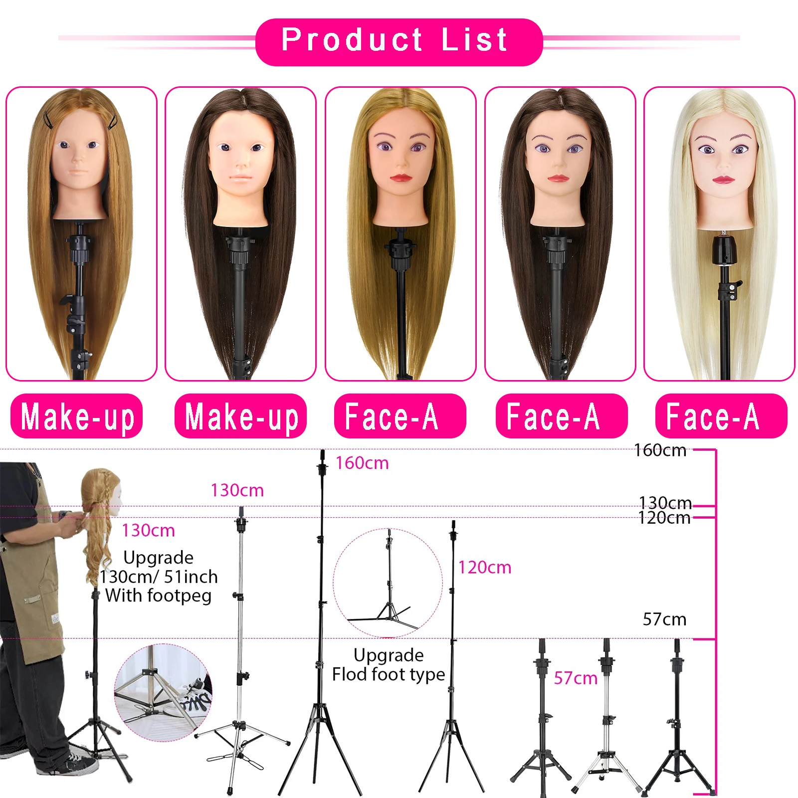 Lainrrew Mannequin Head For Wigs,2 Pieces Mannequin Head With