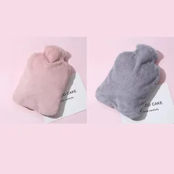Cozy Plush Winter Hot Water Bottle - Explosion - Proof & Heat - Resistant (Pink and Grey 1L)