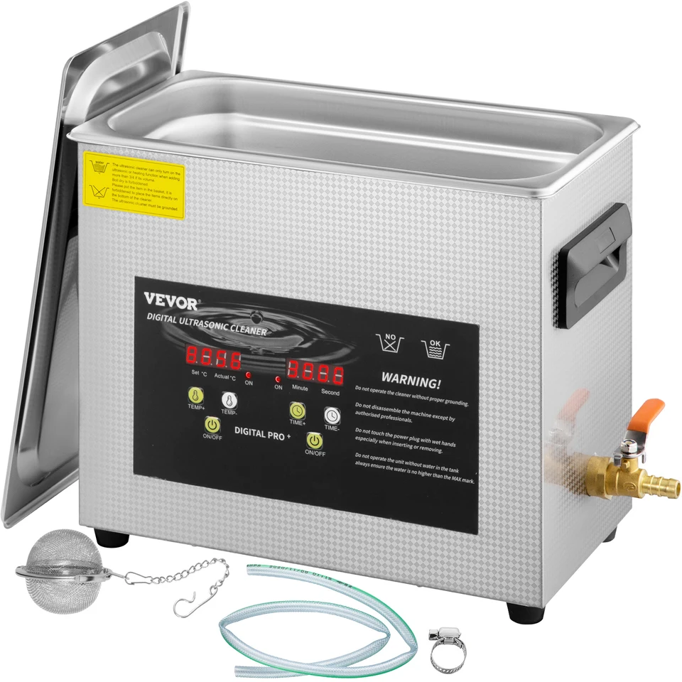 VEVOR 6L Digital Ultrasonic Cleaner with Heating Function
