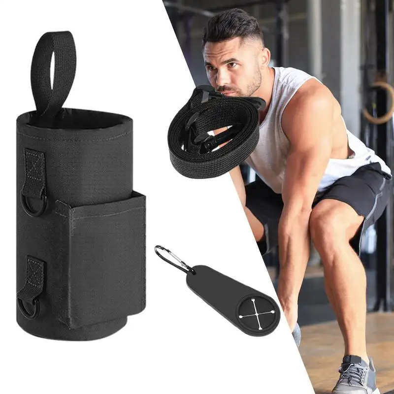 Magnetic Water Bottle Holder Gym Water Bottle Carrier Bag Pouch Sleeve with Phone Pocket Silicone Towel Buckle and Sling