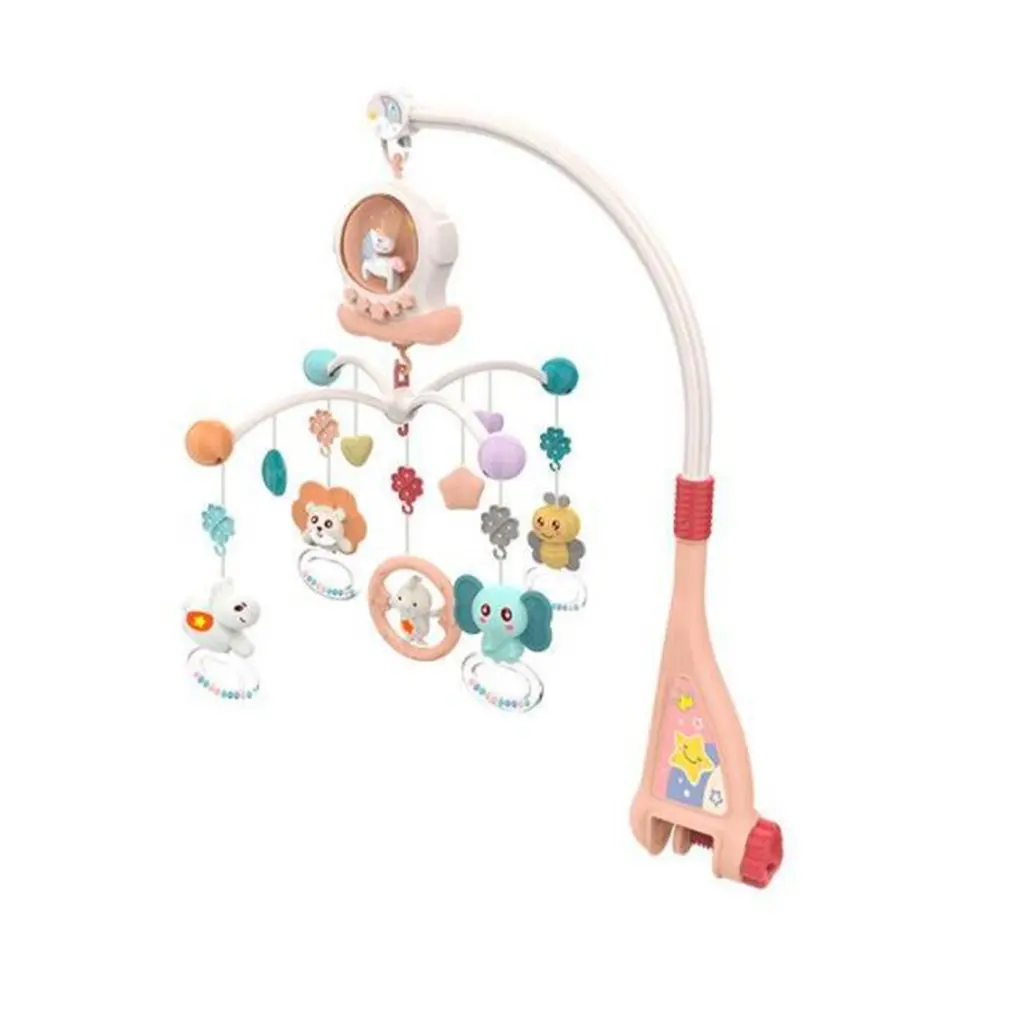 

JMSC Baby Crib Remote Mobiles Rattles Music Educational Toys Rotating Bed Bell Nightlight Rotation Carousel Cots 0-12M Newborns