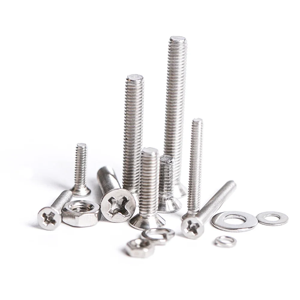 M2 M3 Assortment Kit Set Phillips Flat Head Machine Screw Metric Thread Cross Countersunk Bolt Nut Washer Bolts and Nuts 670Pcs Screw Bolt Nut Set Hex Nuts Assortment Kit Screw Washer Nut Kit Auto Fasteners Assortment
