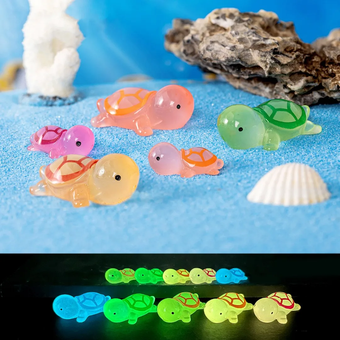 Sztqqing Mini Tortugas, 20 Unidades, Figuras De Resina Luminosas En La Oscuridad, Coloridos Animales Pequeños Para Micropaisajes, Decoración De