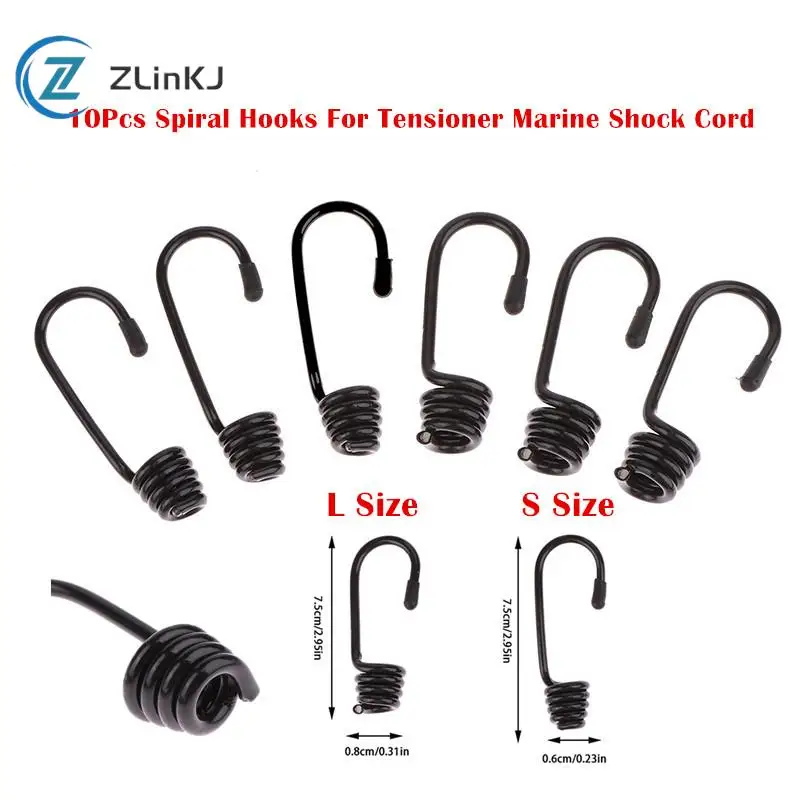 10PcsSpiralHooksforTensioner68mmMarineShockCordBungee