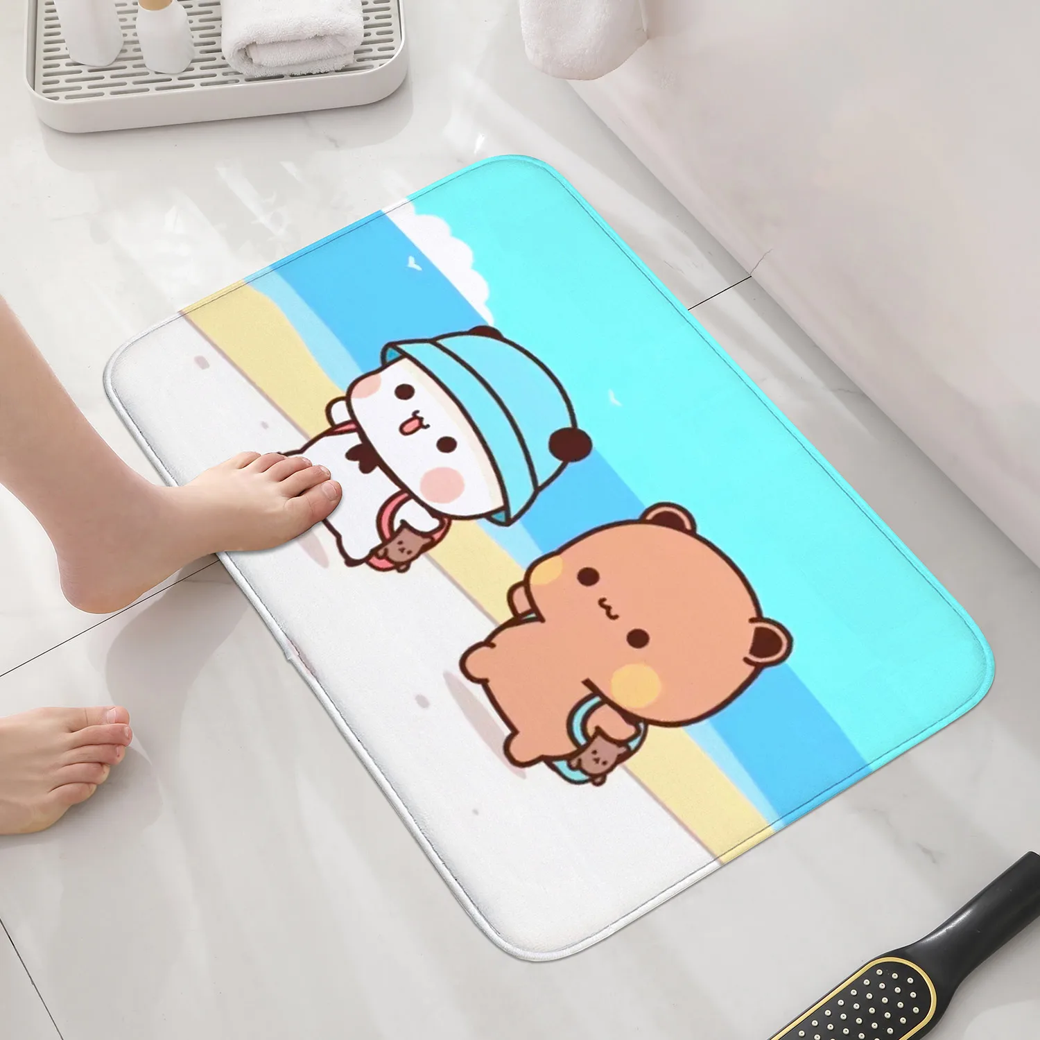 1Pc Bubu and Dudu Cute Cartoon Welcome Mat Entrance Doormat Balcony Bathroom Floor Mats Non-slip Rug Bedroom Carpet Home Decor - Image 3