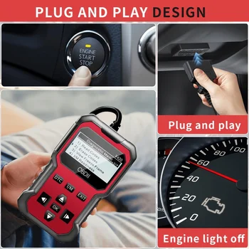 V420 Obd2 Diagnostic Scanner, with Reset Function, Obd2 Code Reader, Data Flow, I/M Preparation, Vehicle Information and Voltage Test, Compatible with All Post 1996 Obdii/Eobd Car, No Batteries Required 1
