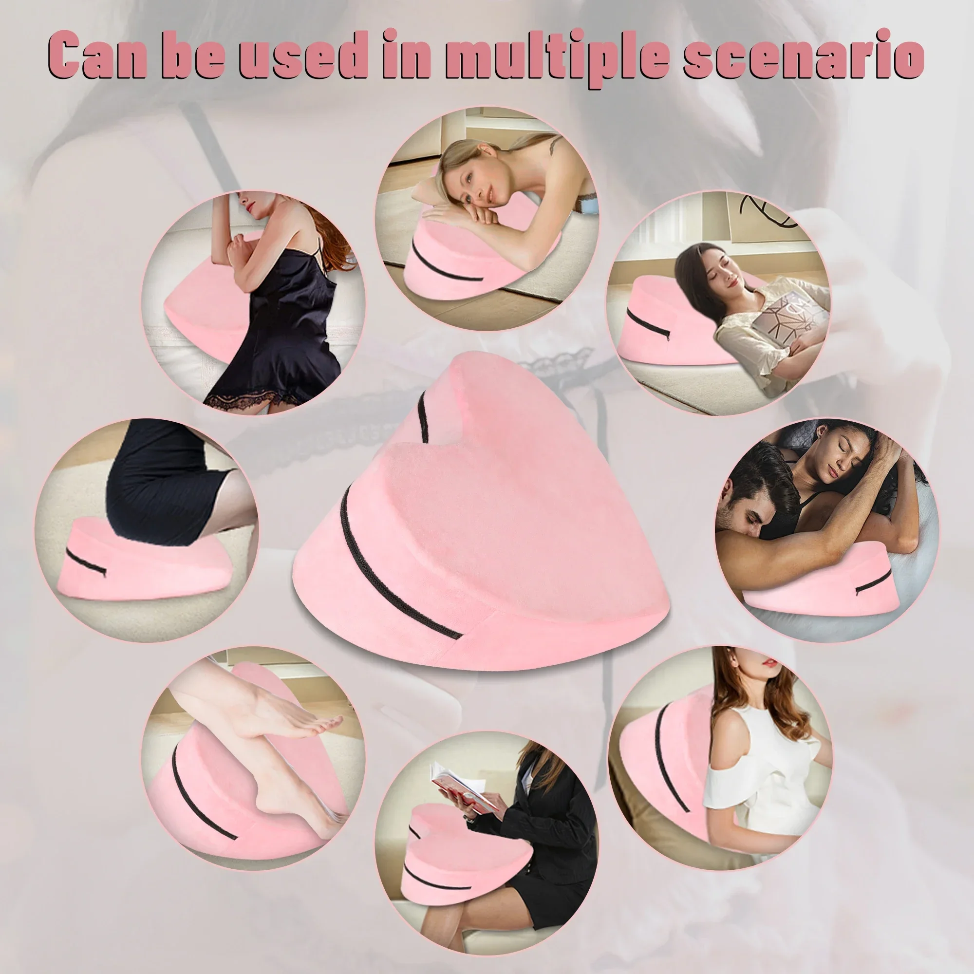 Runyu Back Support Wedge Sex Pillow Sleeping Sit Up Pillows for Bed Angled Bed Pillow Triangle Back and Legs Support Sexy