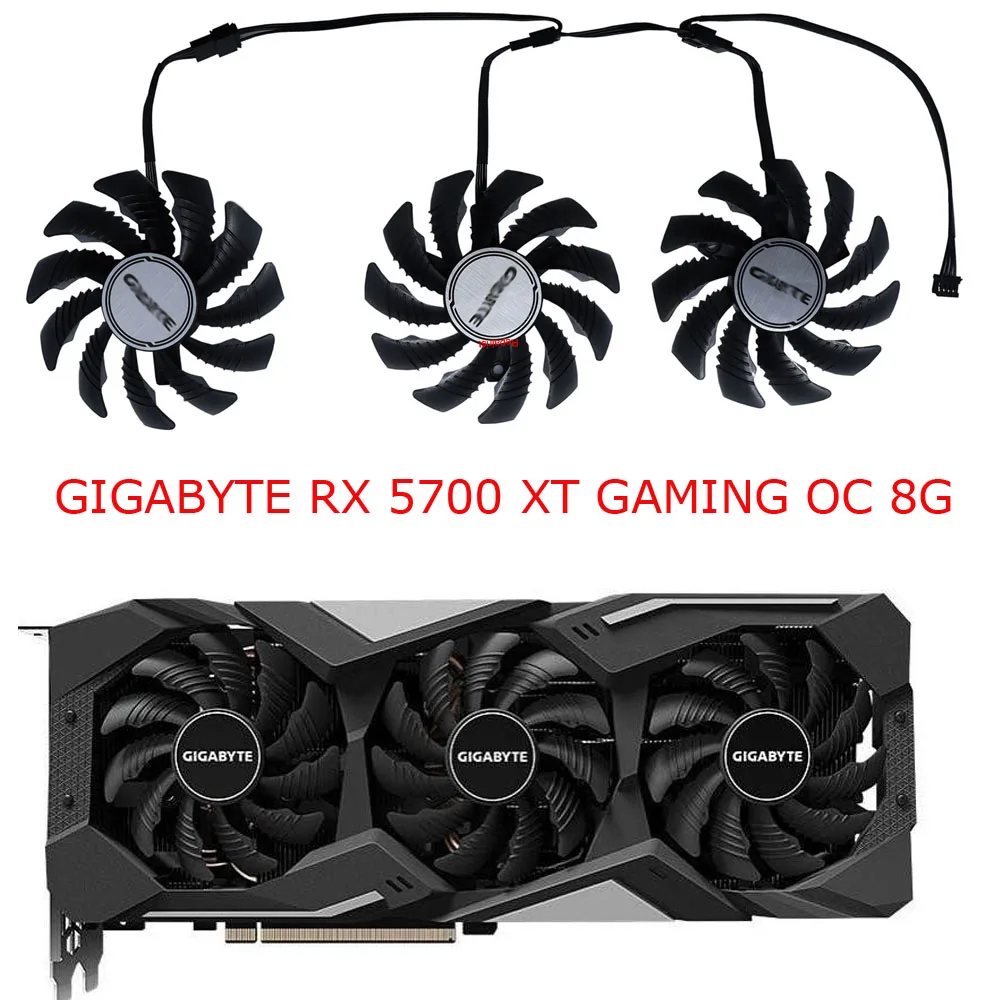 T128010Su, Gpu Cooler,Ventilatore Per Schede Grafiche,Per Gigabyte Rx 5600 Xt,Per Gigabyte Rx 5700 Xt,Per Gigabyte Rx 6700 Xt,Per Gigabyte Rtx2060 Sup