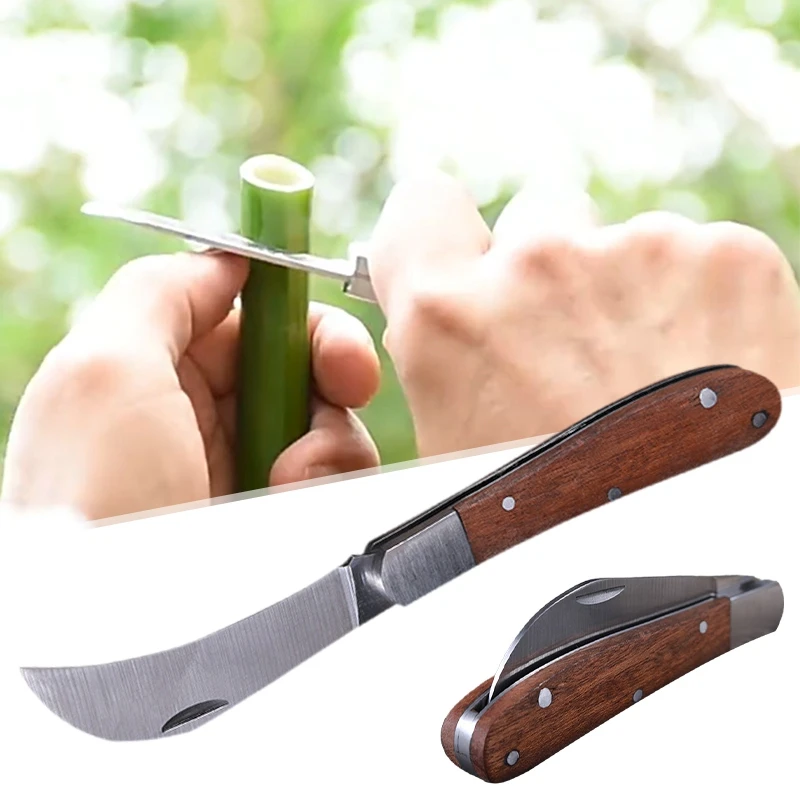 Folding Grafting Scissors Gardening Tool Stainless Steel Grafting Knife Outdoor Cutting Trim Supplies