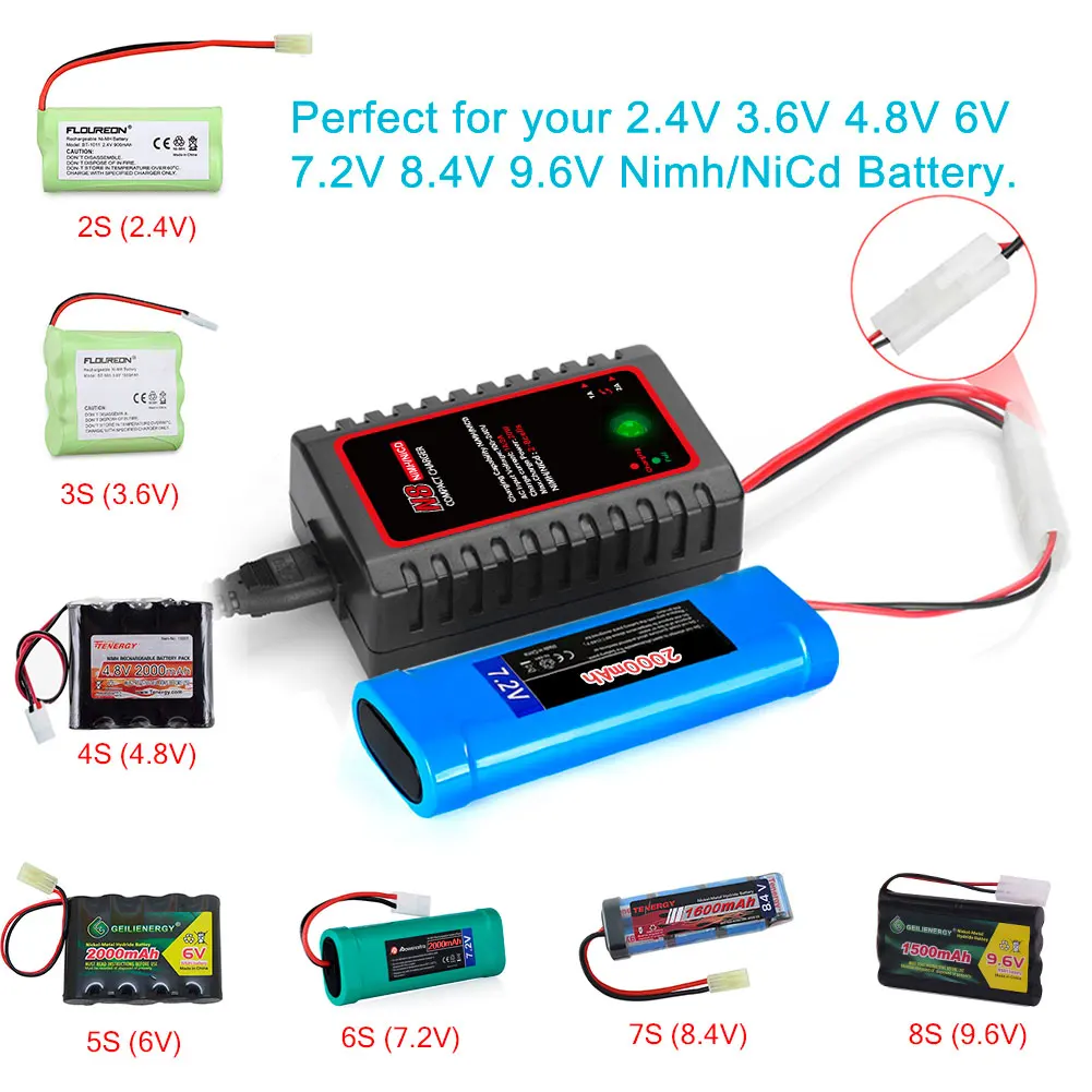 Chargeur RC N8 2A NiMH/NiCd 110-240V avec cordon UE