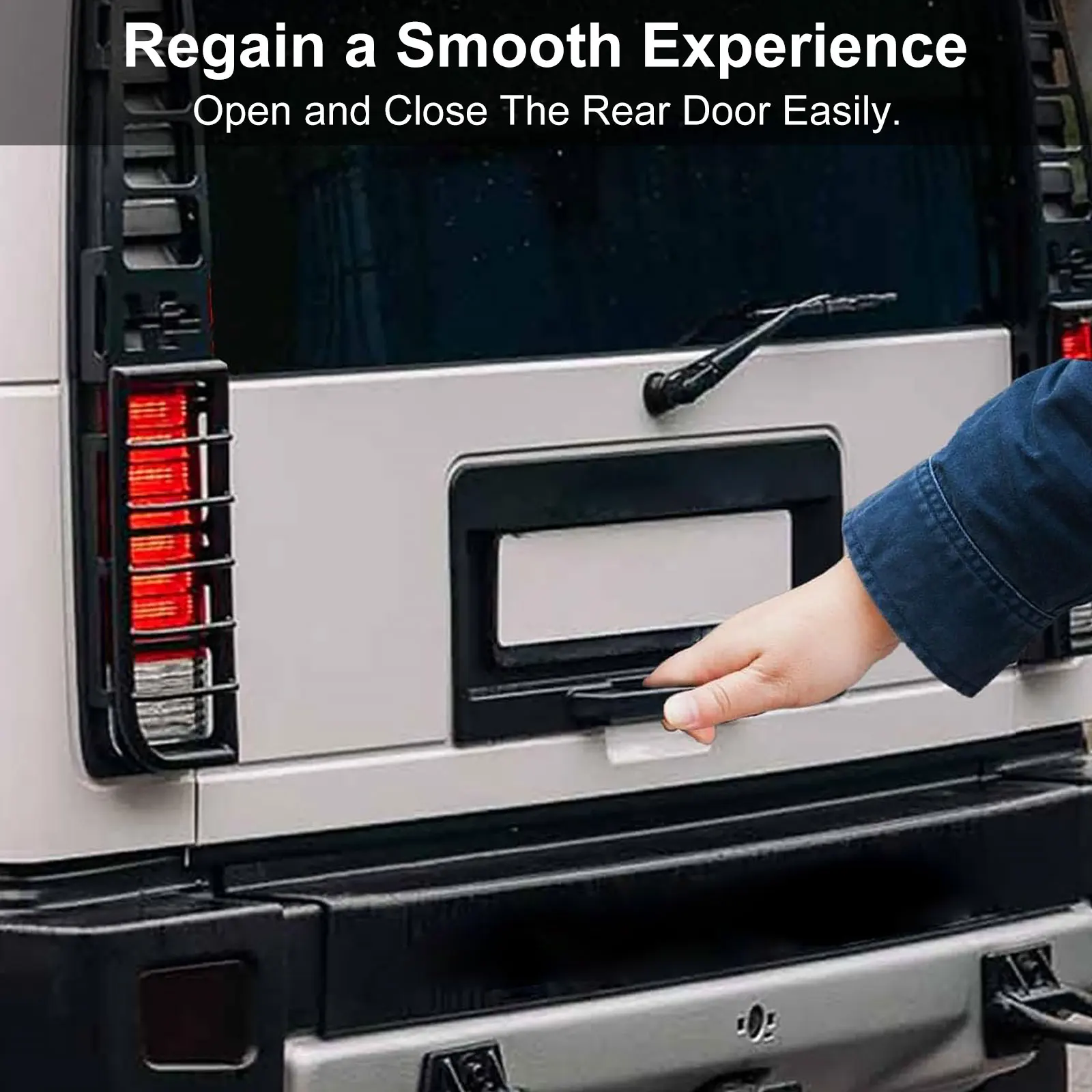 مقبض الباب الخلفي الأسود رافعة خارجية مزخرفة لهامر...