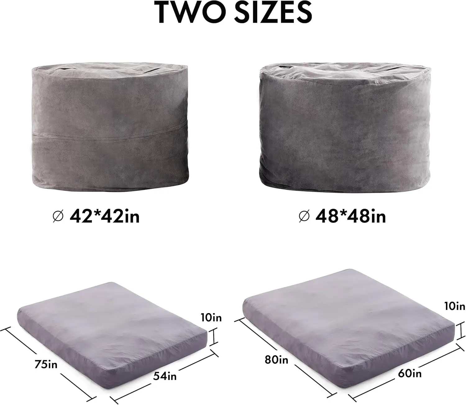 Bean Bag Chair, Large Bean Bag Chairs for Adults, Convertible Bed, Big Beanbag Chair with Microfiber Cover, Huge