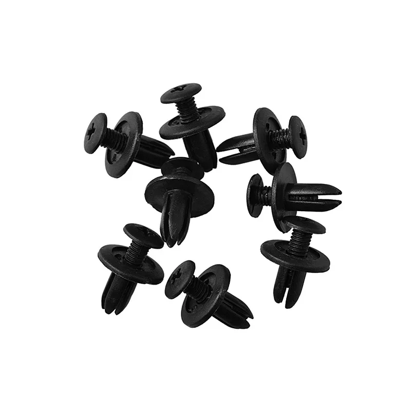 자동차 범퍼 펜더용 8mm 플라스틱 리벳 패스너, Toyota, Nissan, Kia, Yamaha용 검정색 클립