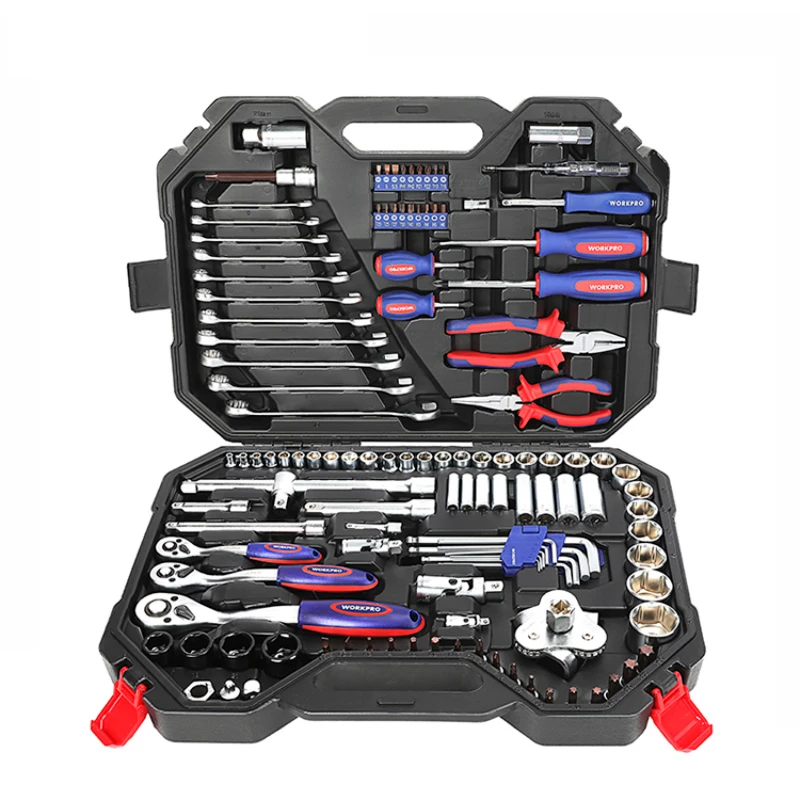 

1/4" 3/8" 1/2" Dr. CR-V Metric Professional Mechanic Tool Box Set Socket Wrench Set Kit for Car Repair