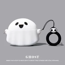 3D Luminous Stars Silicone Earphone Protective Case with Pendant and Soft Cover for FreeClip 2 S (White Ghost)
