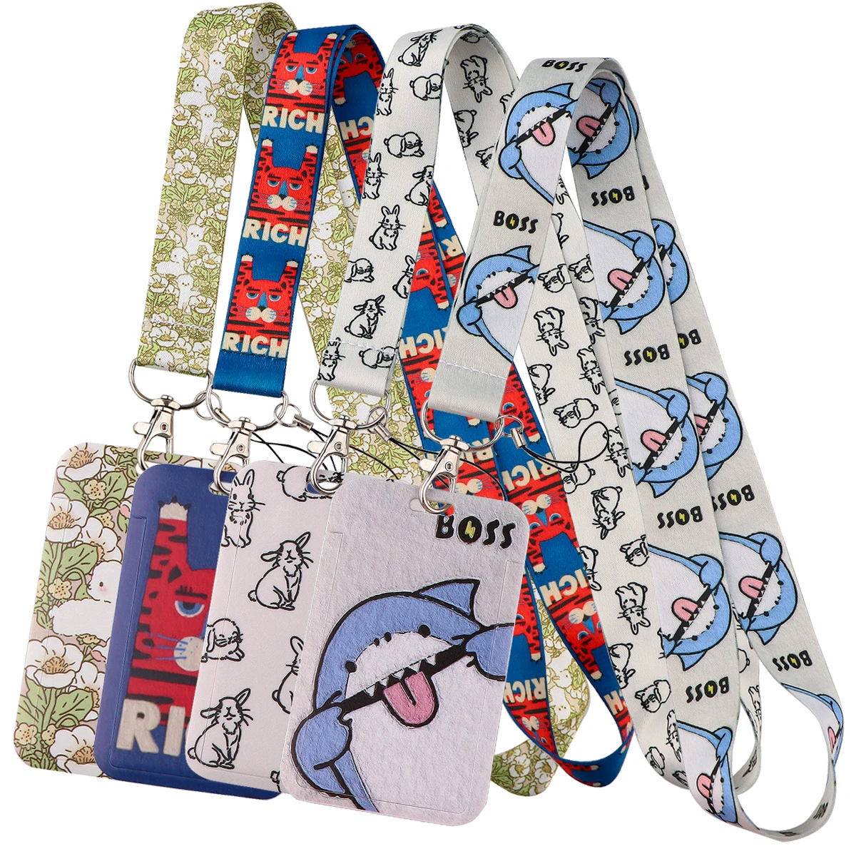 Cute Animal Neck Strap Lanyards for Keys Keychain Badge Holder ID Credit Card Pass Hang Rope for Students Lariat Accessories cute rainbow lanyard for key neck strap lanyard card holder badge key chain key holder hang rope keyrings accessories for women