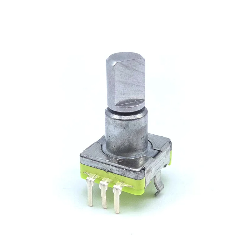 EC11 encoder 360 degree rotating potentiometer 5 pin 30 pulse with pushbutton switch 15mm half shaft 1 pcs