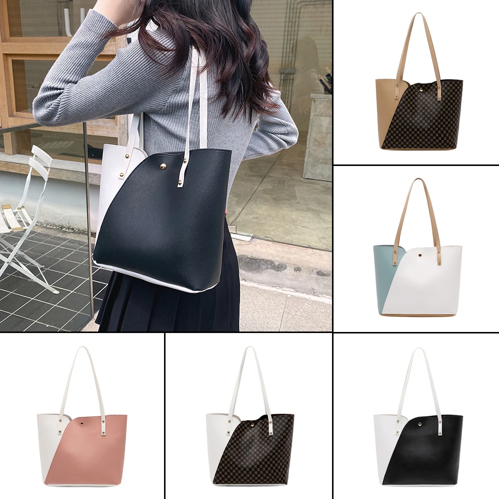 

Large Shopper Tote Color Matching Waterproof Work Tote Bag For Office School 2023 New Fashion Shopping Bag Woman Handbags Trave