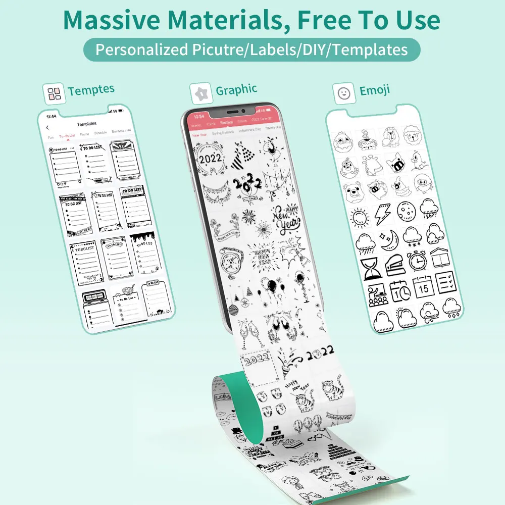 Phomemo-impressora Portátil Inkless Mini Sticker Impressora Térmica de Bolso Compatível com Android Ios Impressão Instantaneamente Divertida T02 - Imagem 3
