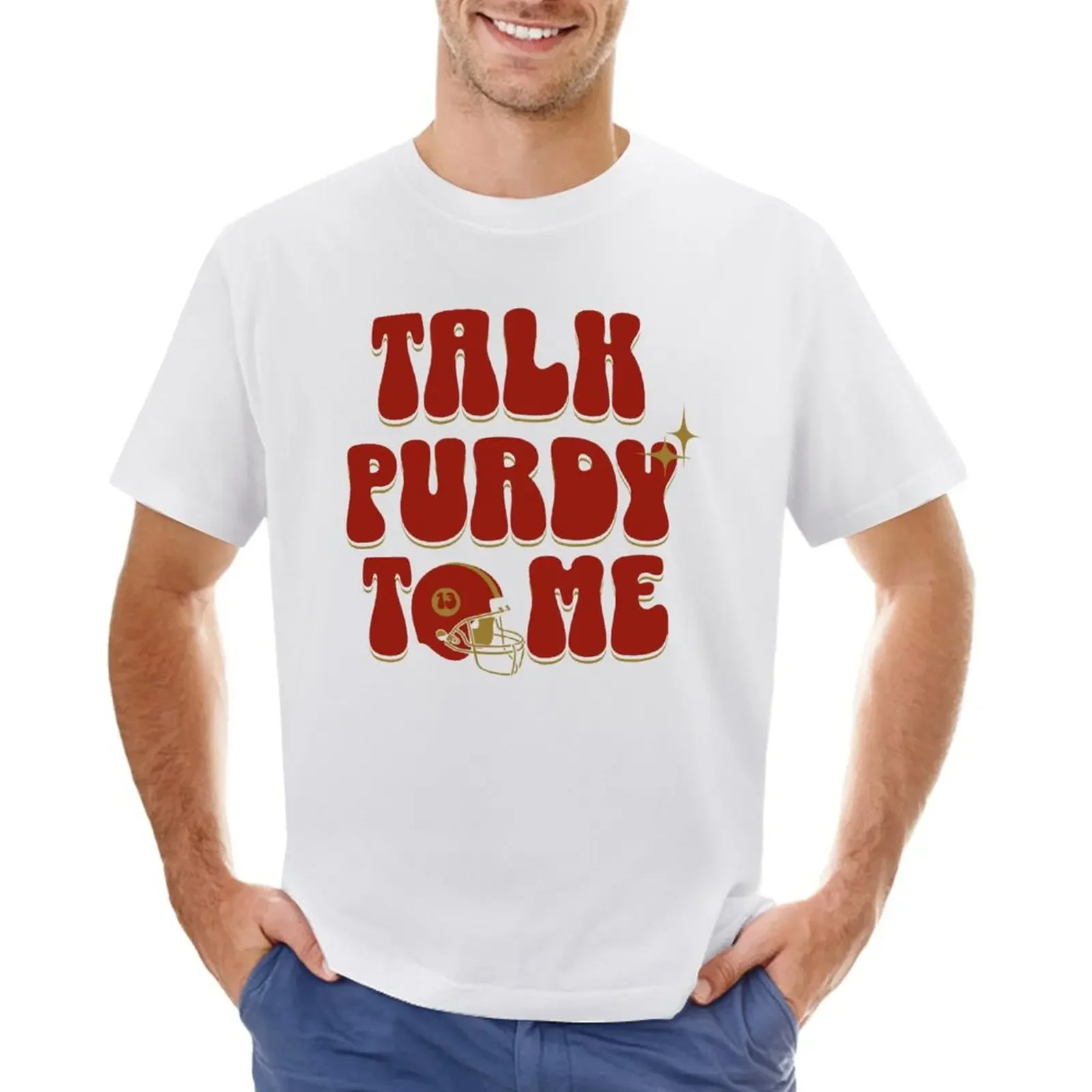 Brock Purdy Talk Purdy To Me T-Shirt Cute Top Ragazzi Animal Print T-Shirt Per Uomo