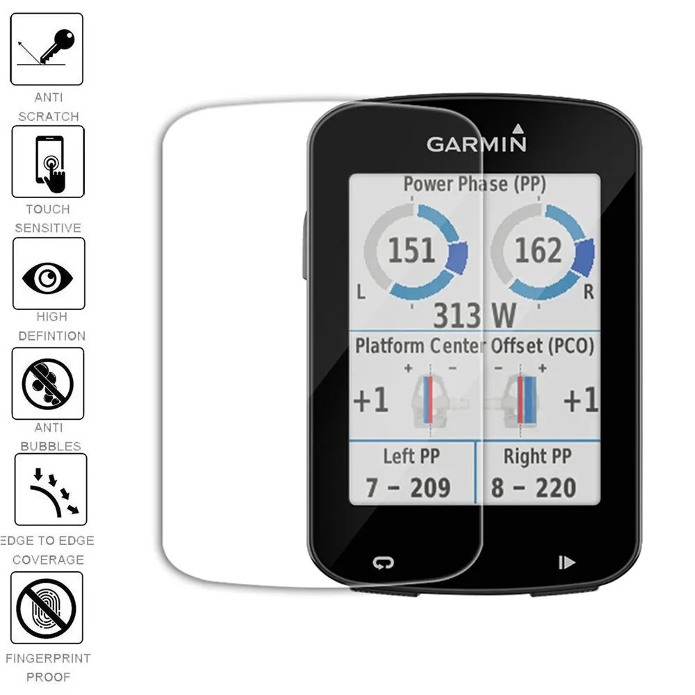 Tempered Glass Film + Silicone Cases For Garmin Edge 520 Bike Bicycle stopwatch Computer Screen Protection TPU Protector Cover