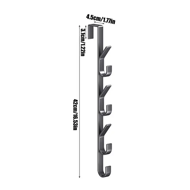 Storage Hook Door Hook Over Door Hooks Carbon Steel Sturdy Over The Door Hooks Multifunctional Clothes Hanger Space Saving Vertical Design Storage Hook