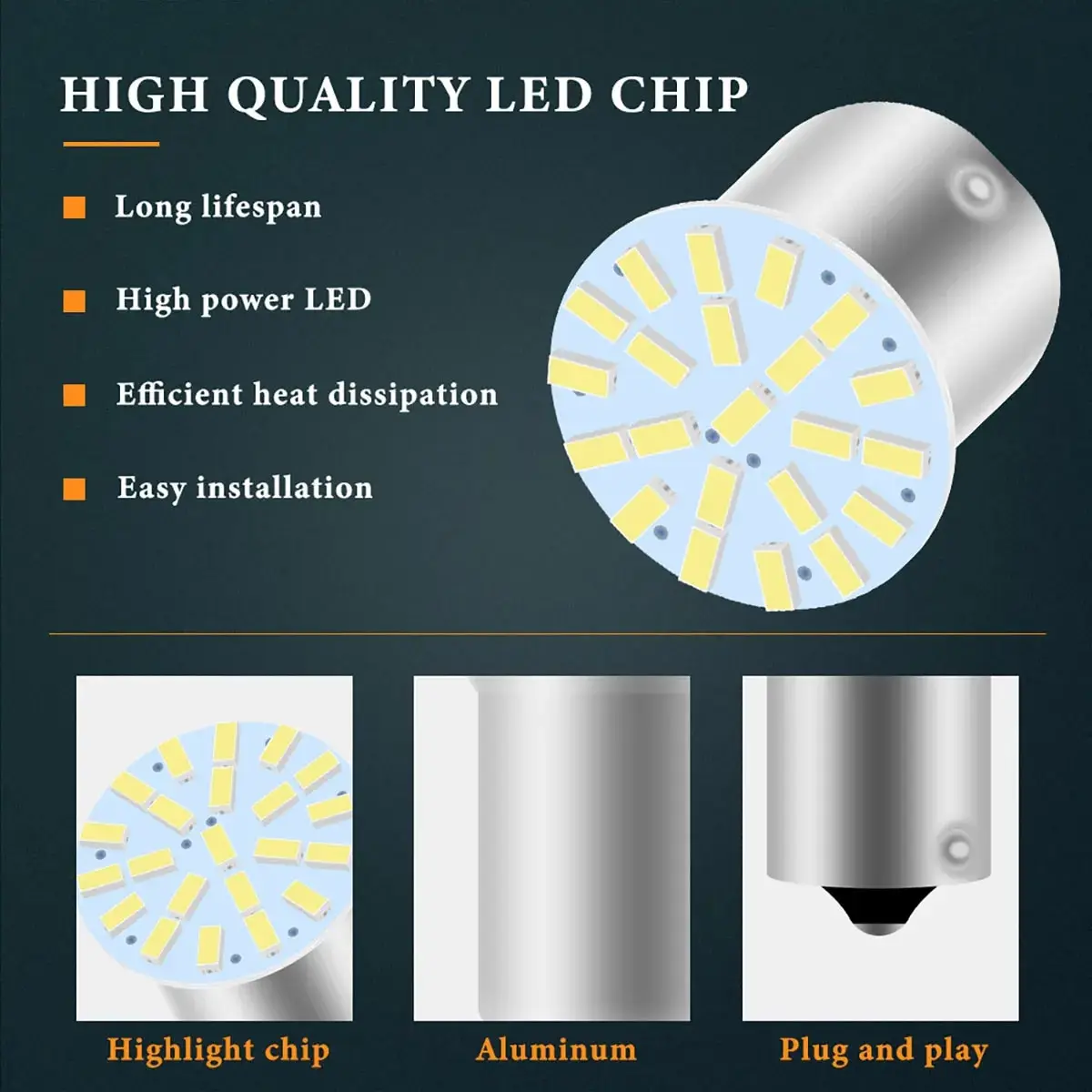 10PCS 1156 BA15S 1157BAY15D LED Bulbs 22SMD Canbus Car Lamp