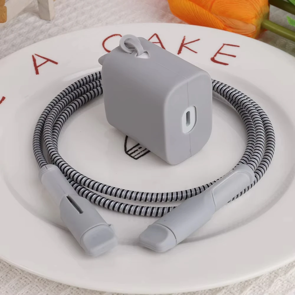 Soft Silicone Charger Protector Cover for USB Data Cable and Charging Plug