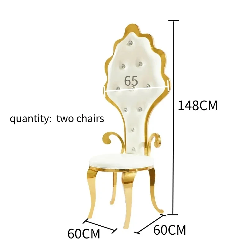 Fashion Design Stylish Wedding Furniture Stainless Steel Wedding Banquet Throne King Chair