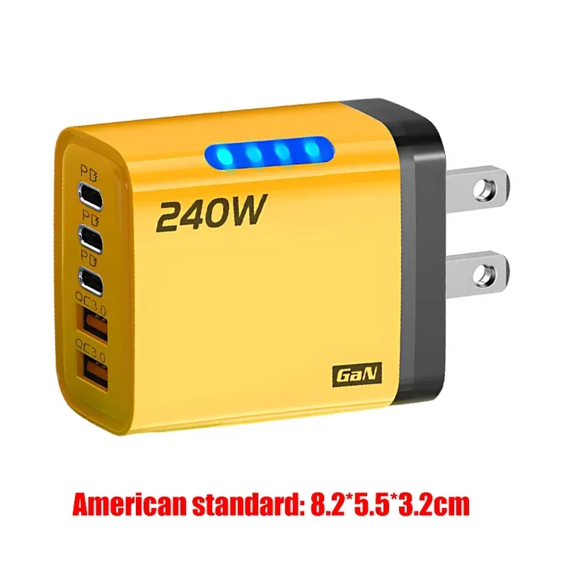 5-in-1 GaN 240W Fast Charging USB-C Desktop Charger Adapter