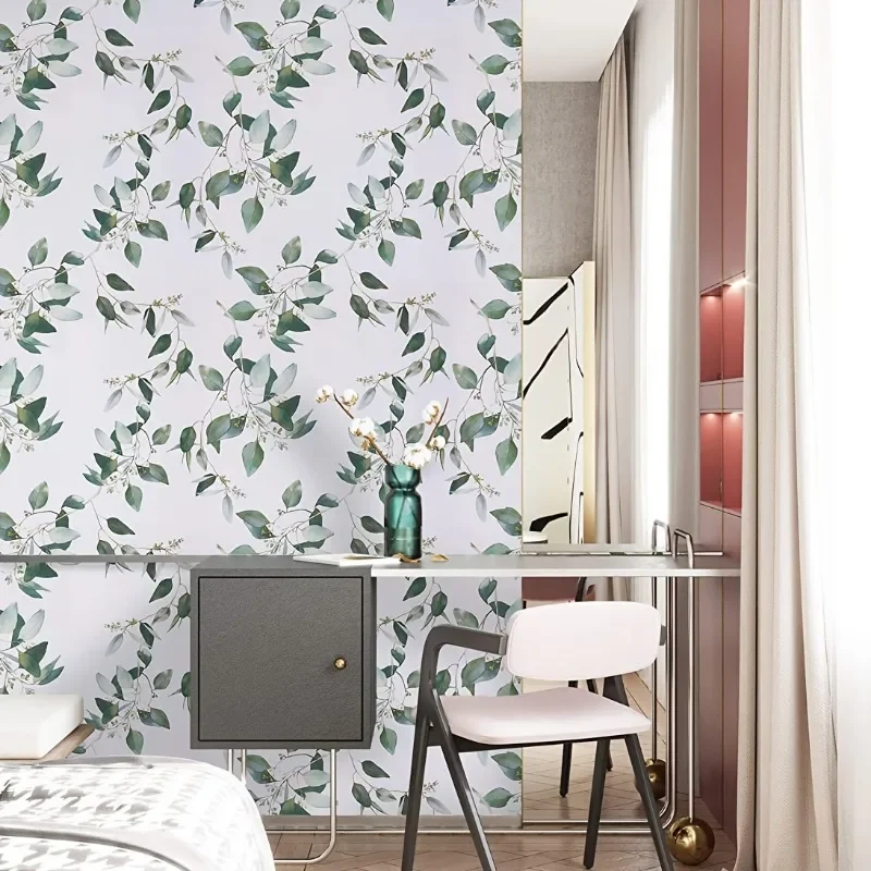 

Vinyl Green Leaf Peel and Stick Wallpaper Self Adhesive Contact Paper Removable Waterproof Wallpaper For Furniture Renovation