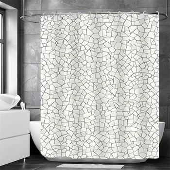 Abstract Texture Shower Curtain Vintage Art Bathroom Decor 70.9x70.9inch Waterproof Shower Curtain with Free Installation Hooks
