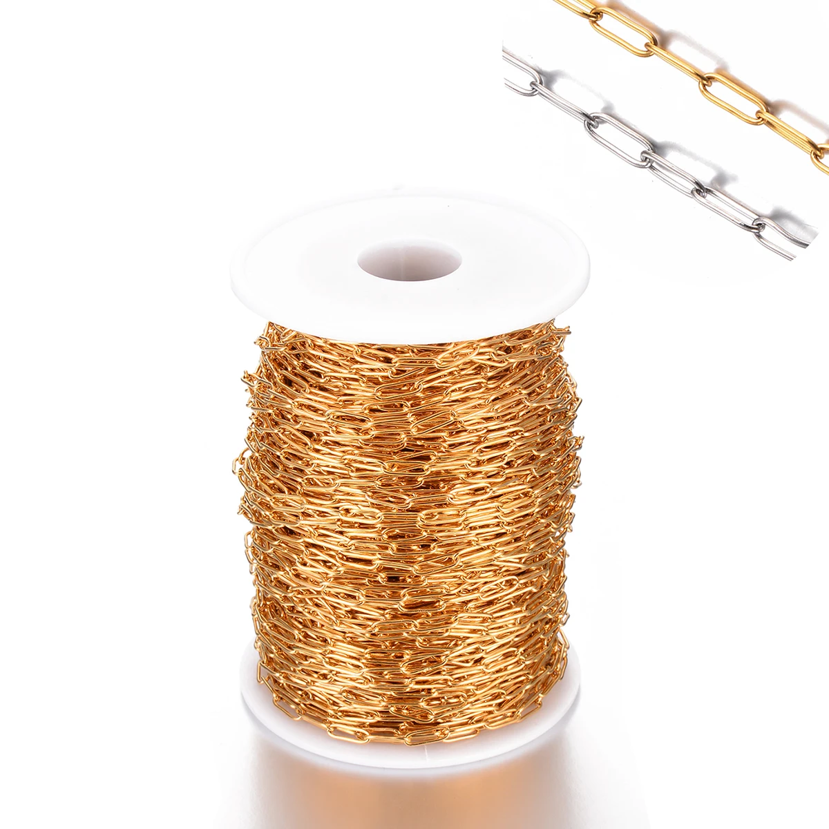 

Wholesale 2Meters/lot Stainless Steel Long O Shape Cross Chain For DIY Necklace Bracelet Anklet Earrings Jewelry Making 3mm*10mm
