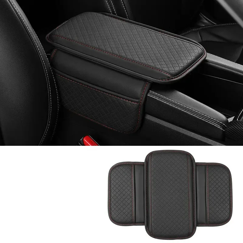 Universal PU Leather Car Arm Rest Cushion - Breathable, Anti-Scratch Center Console Protector