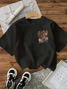 Flower Print Y2k Women T-Shirt Female Funny T Shirts Egirl Fashion Graphic Tees Tops Women Clothing Natureinspired Design 1